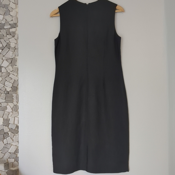 Adrianna Papell Linen Dress Womens Size 8 Embroidery Corpcore Matrix - Picture 4 of 8